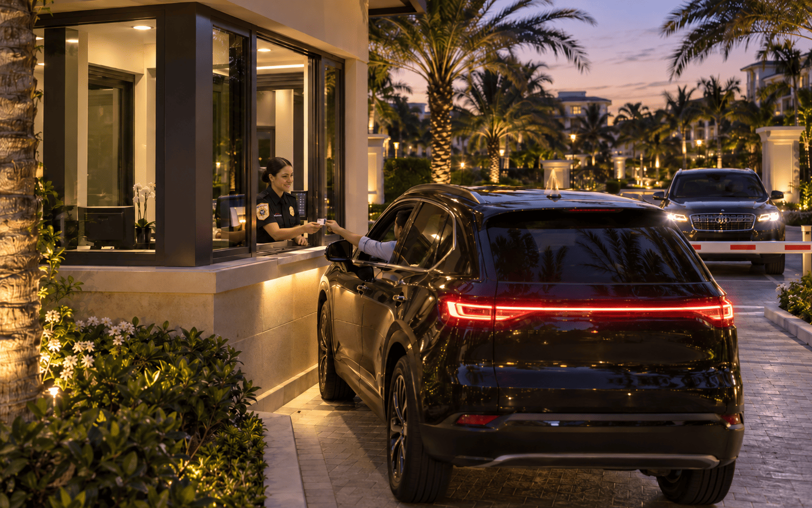 Evening gatehouse security operations