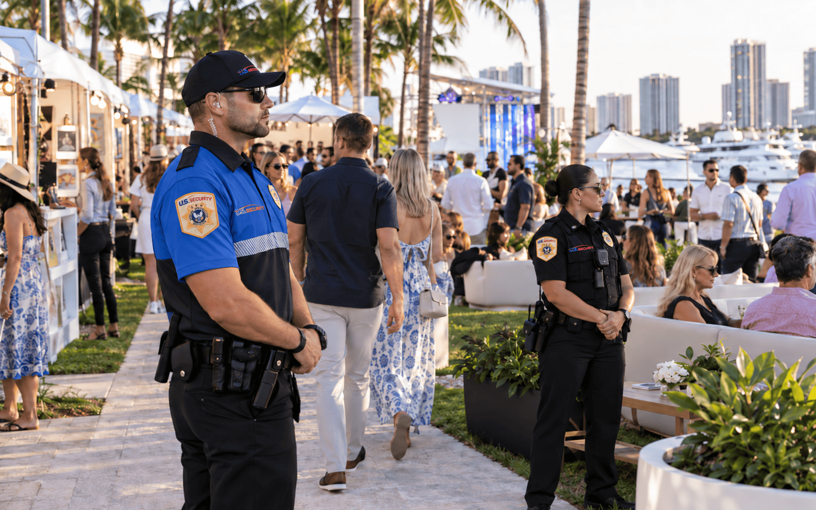 US Security evening event patrol