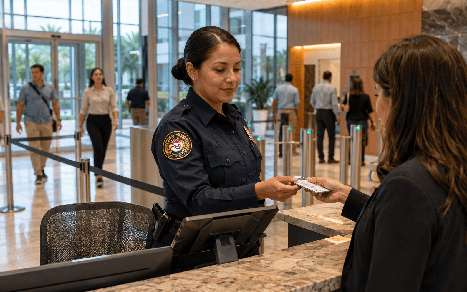 US Security at a government facility entrance