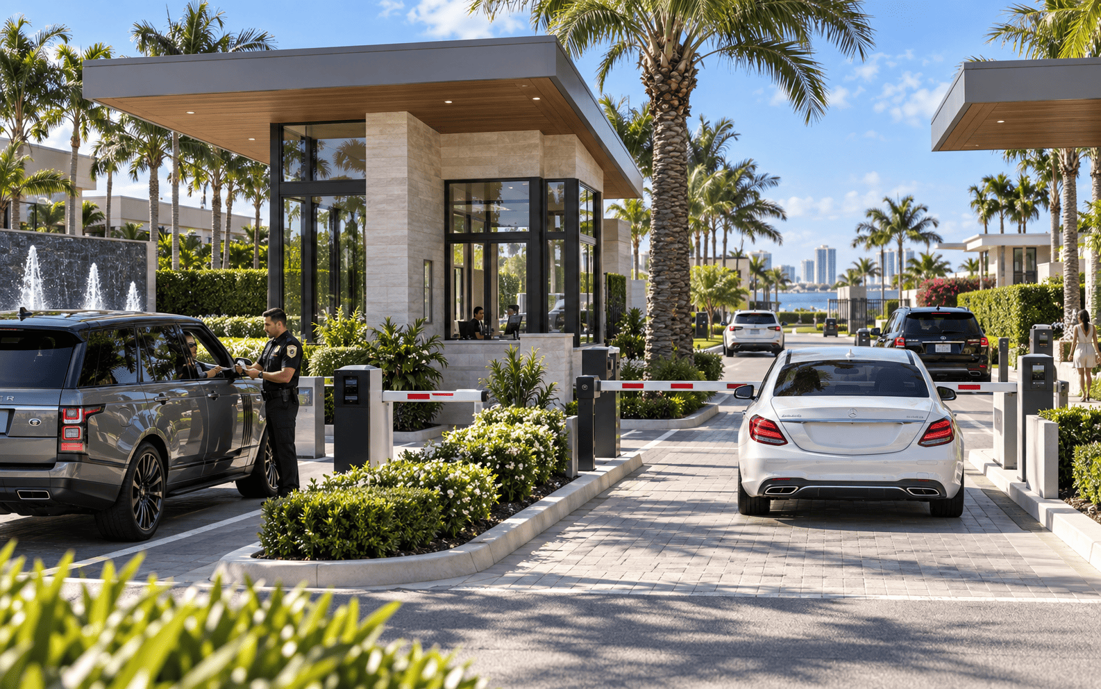 US Security staffed gatehouse and controlled property entrance